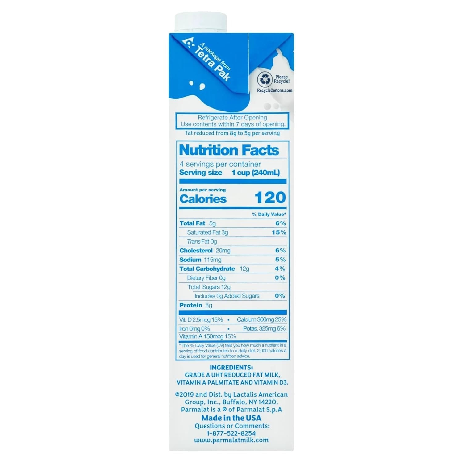 Grade A UHT 2% Reduced Fat Milk