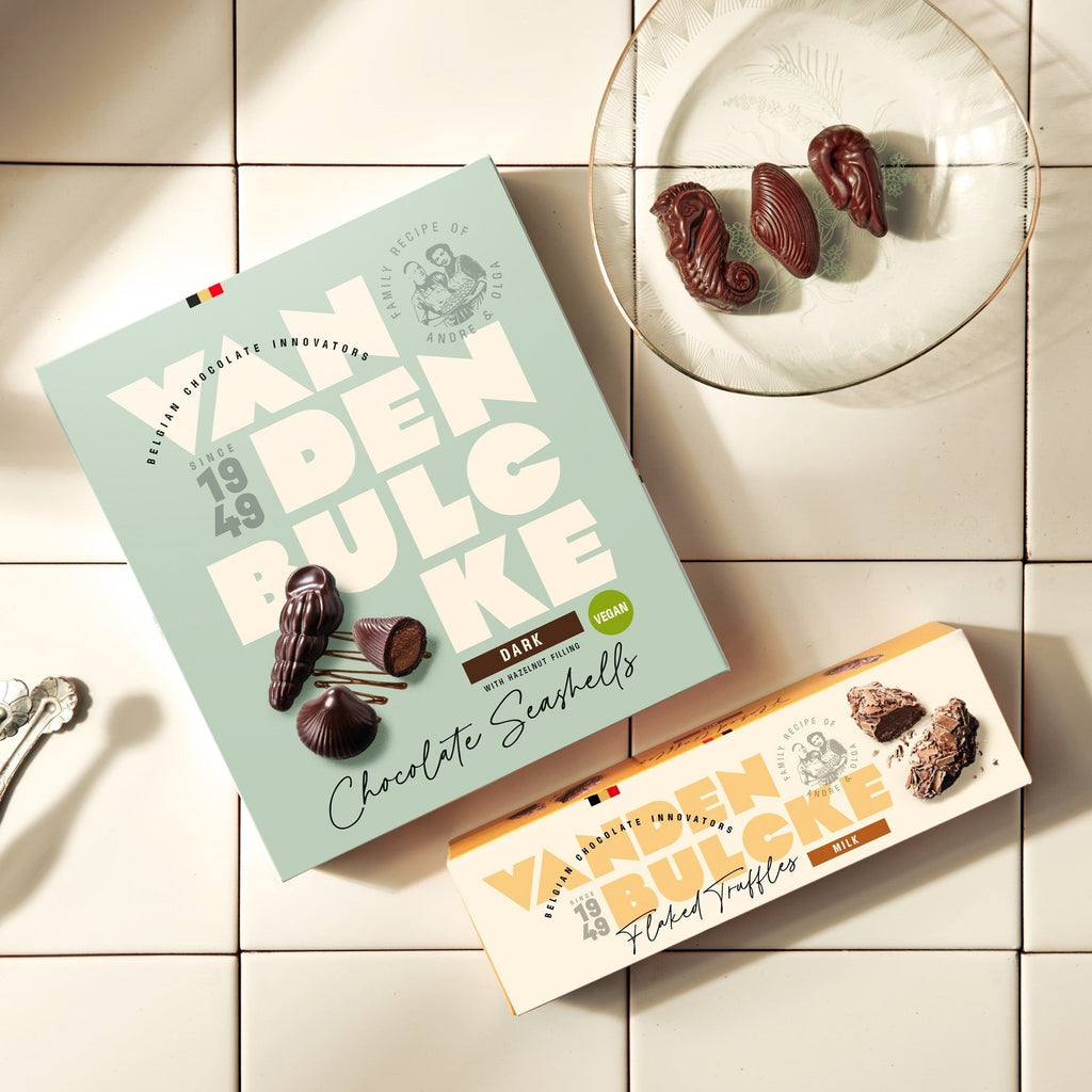 Vegan Belgian Dark Chocolate Seashells With Hazelnut Praline Filling
