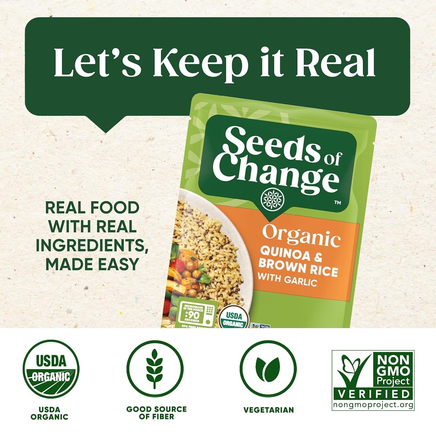 Organic Quinoa & Brown Rice With Garlic