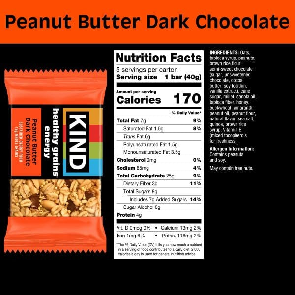Healthy Grains Energy Bars - Peanut Butter Dark Chocolate (5 CT)