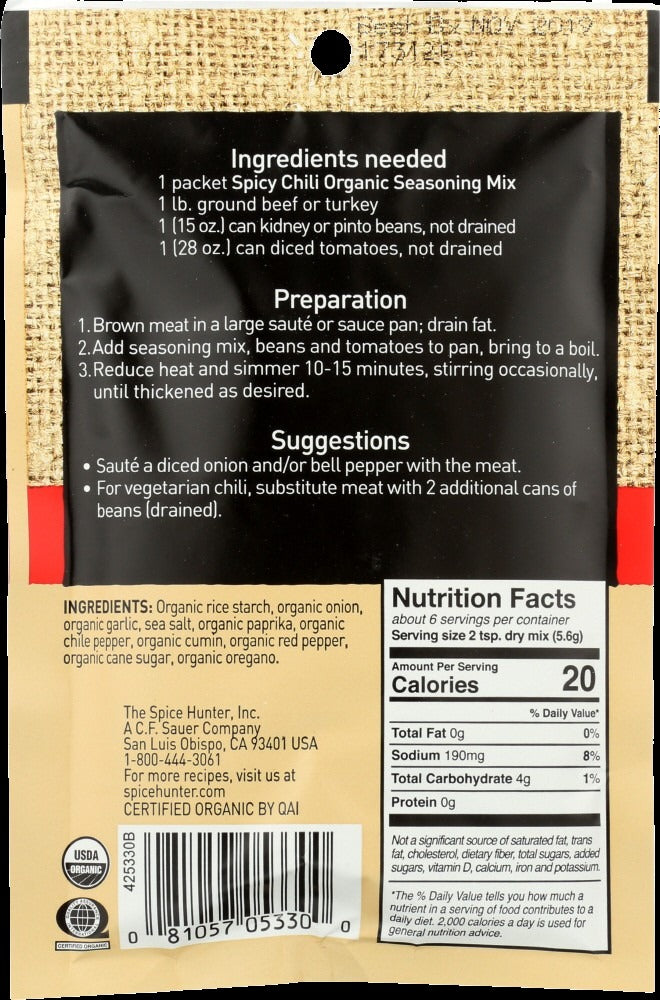 Organic Spicy Taco Seasoning Mix (12 Pack)