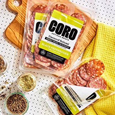 Sliced Uncured Black Peppercorn Salami