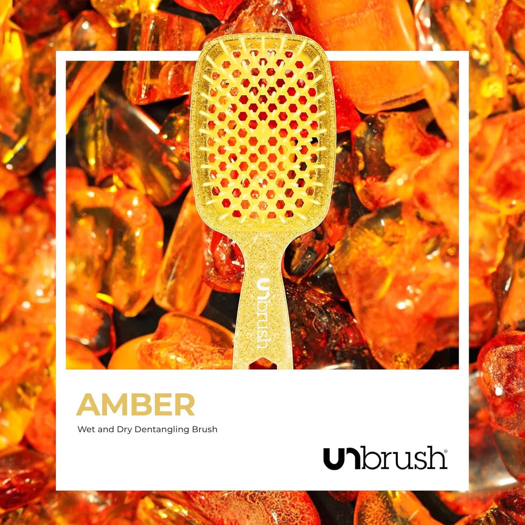 UNbrush Detangler Detangling Hair Brush Glitter - Amber