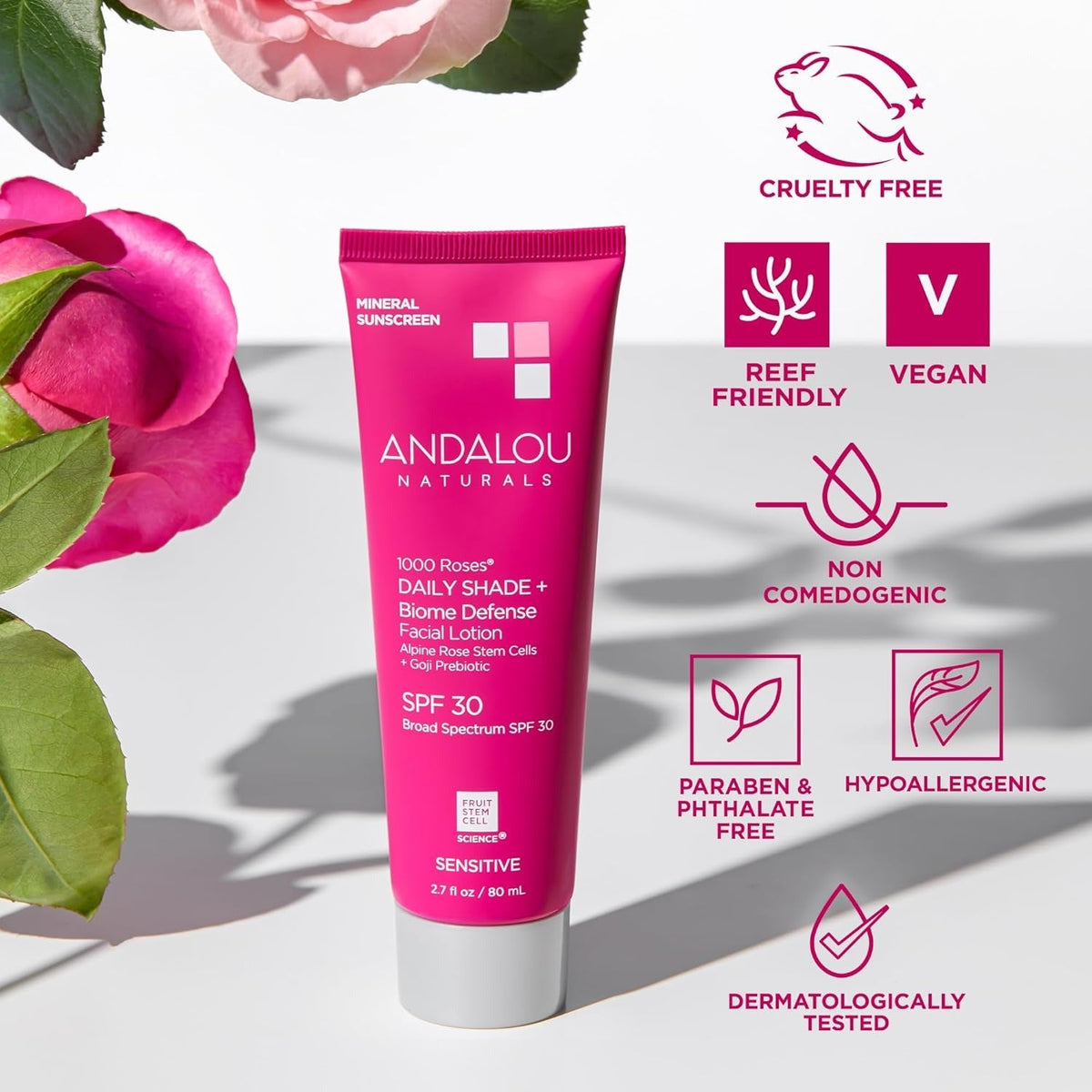 1000 Roses Daily Shade + Biome Defense Mineral SPF 30