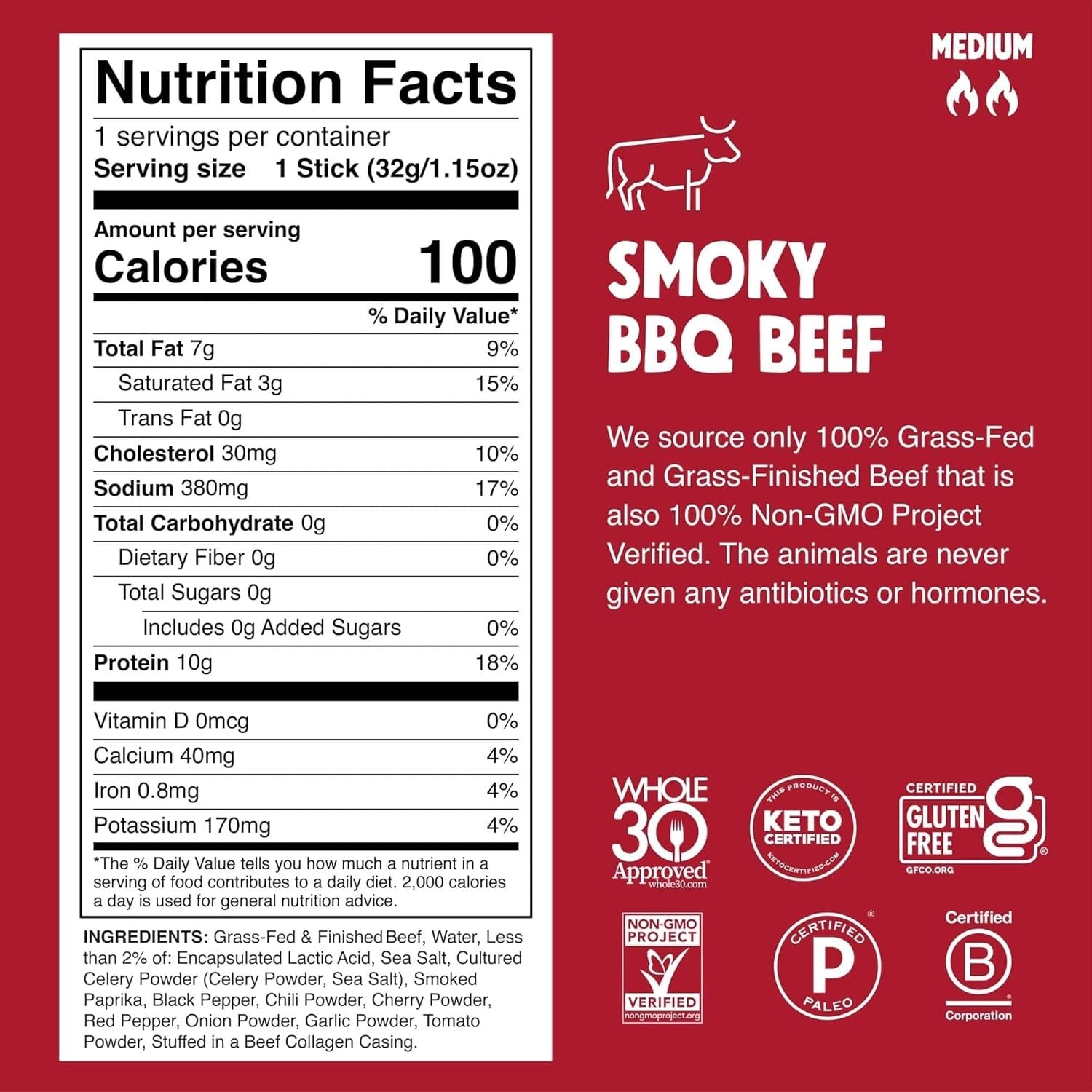 Smoky BBQ Beef Sticks (24 CT)
