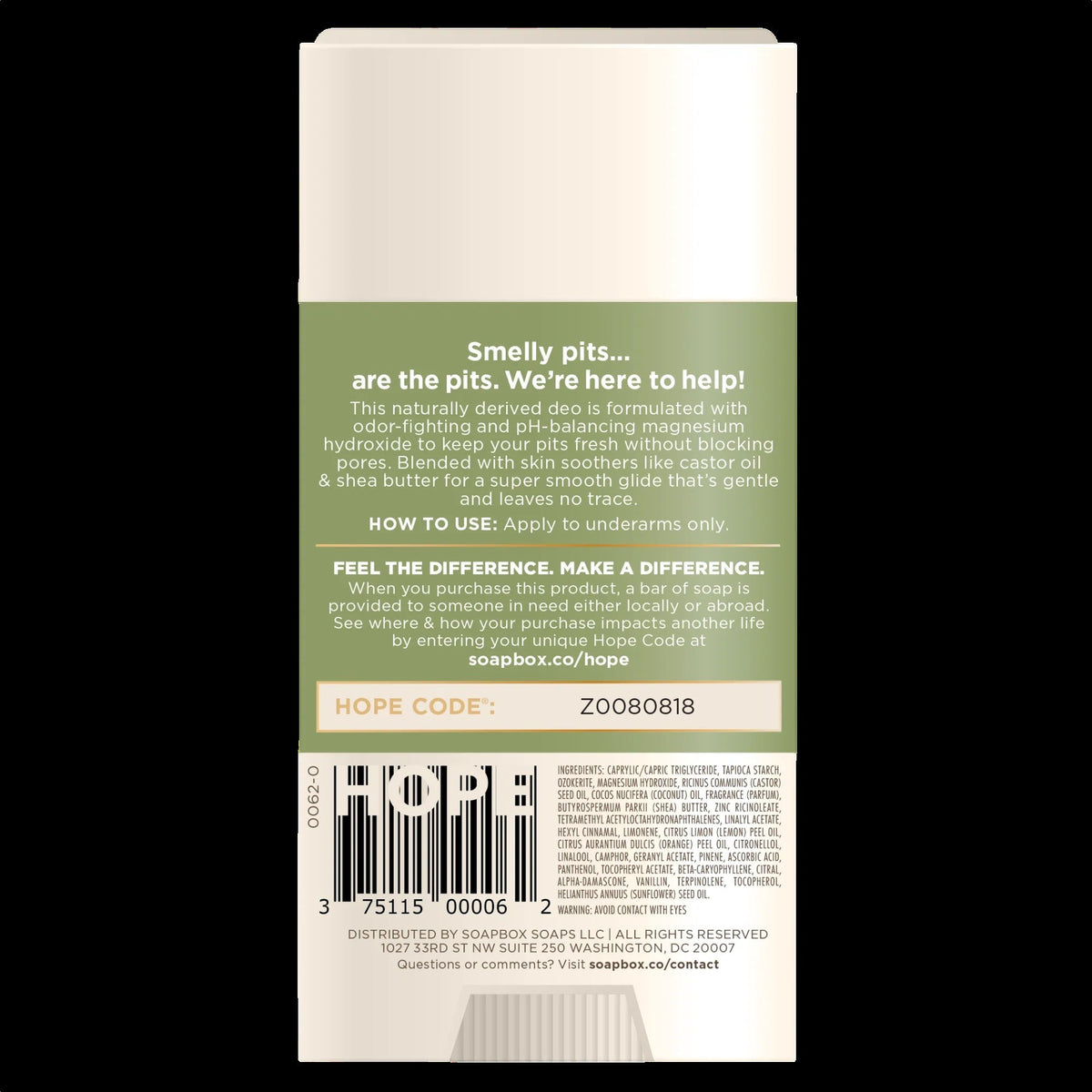 Bergamot & Citrus Aluminum Free Deodorant