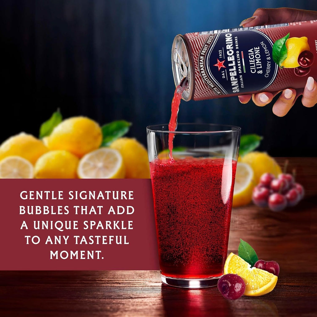 Cherry & Lemon Italian Sparkling Water (6 Pack)
