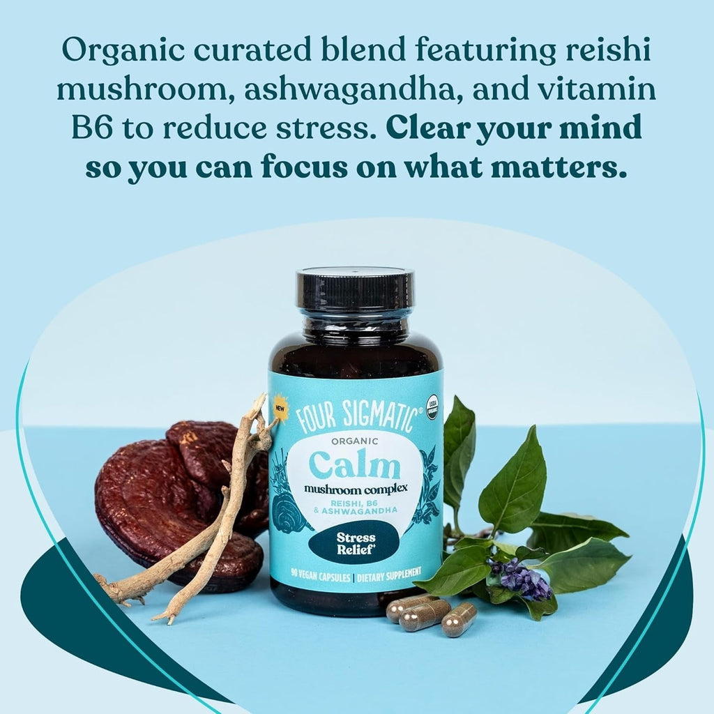Organic Calm Mushroom Complex Vitamin Capsules (90 CT)