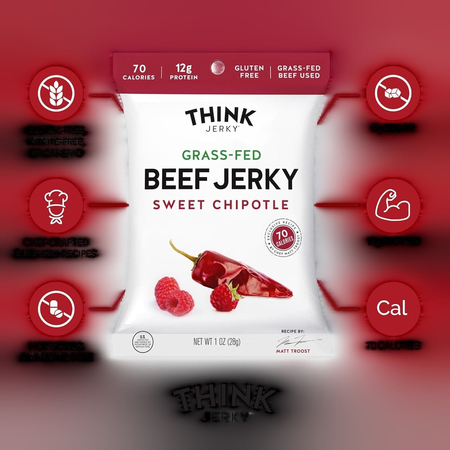 Sweet Chipotle Grass-Fed Beef Jerky (12 CT)