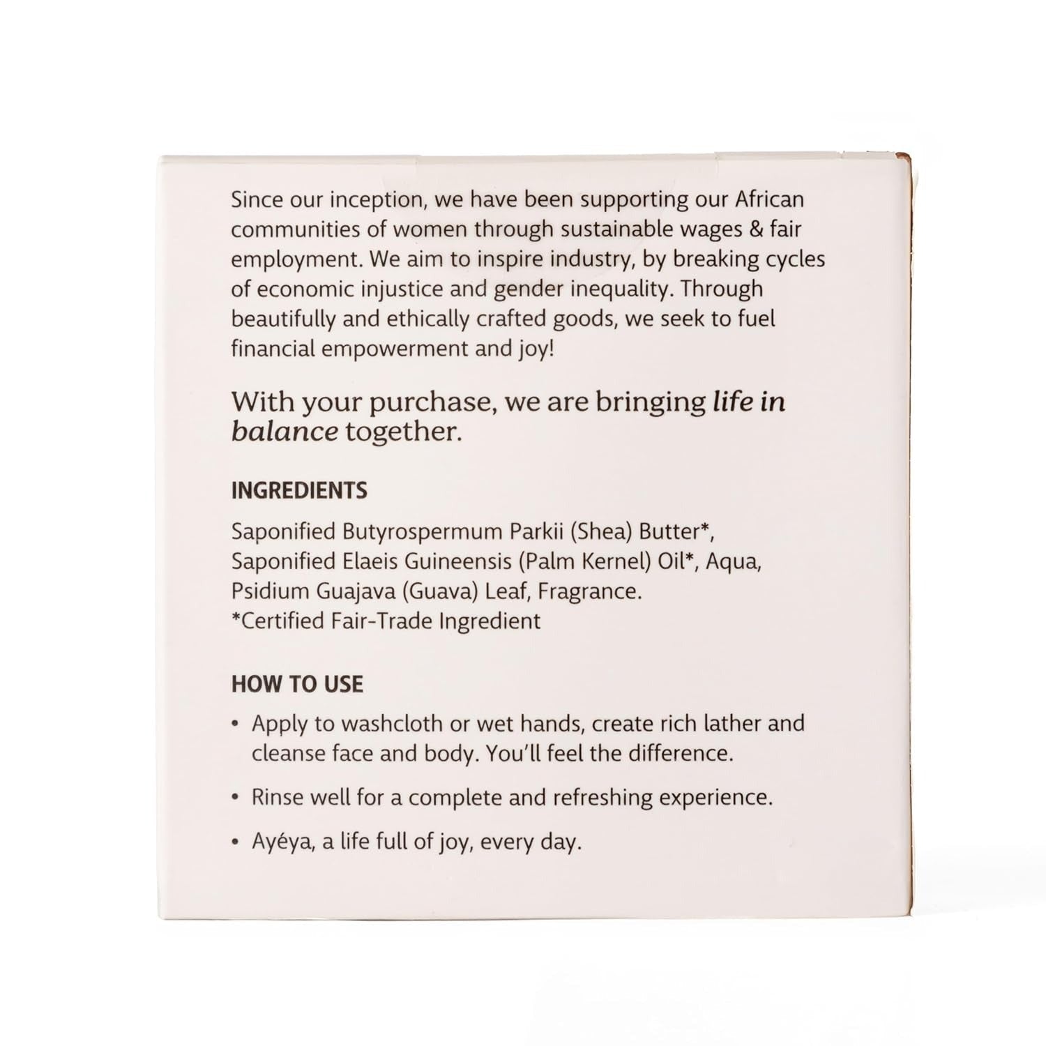 Traditional African Black Soap Bar - Peace