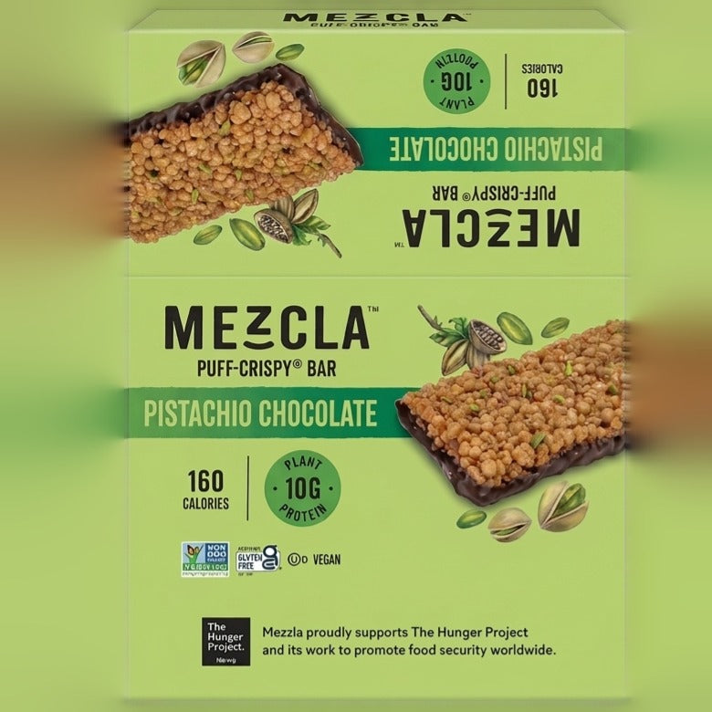 Vegan Protein Puff-Crispy Pistachio Chocolate Bars (12 CT)