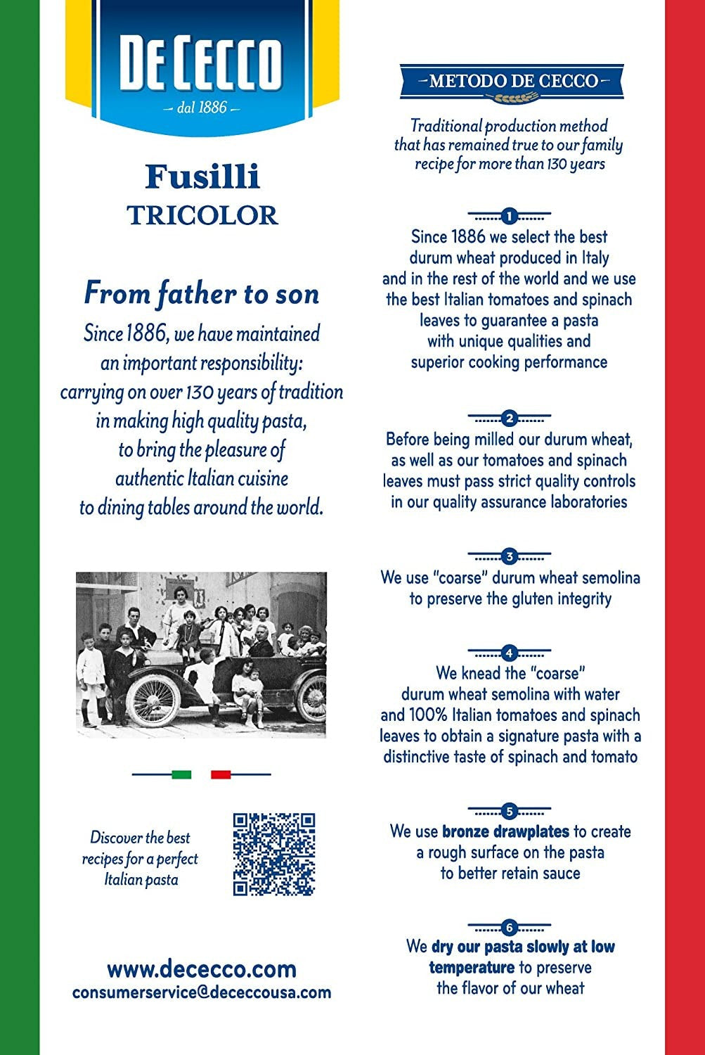 Tricolor Fusilli Pasta