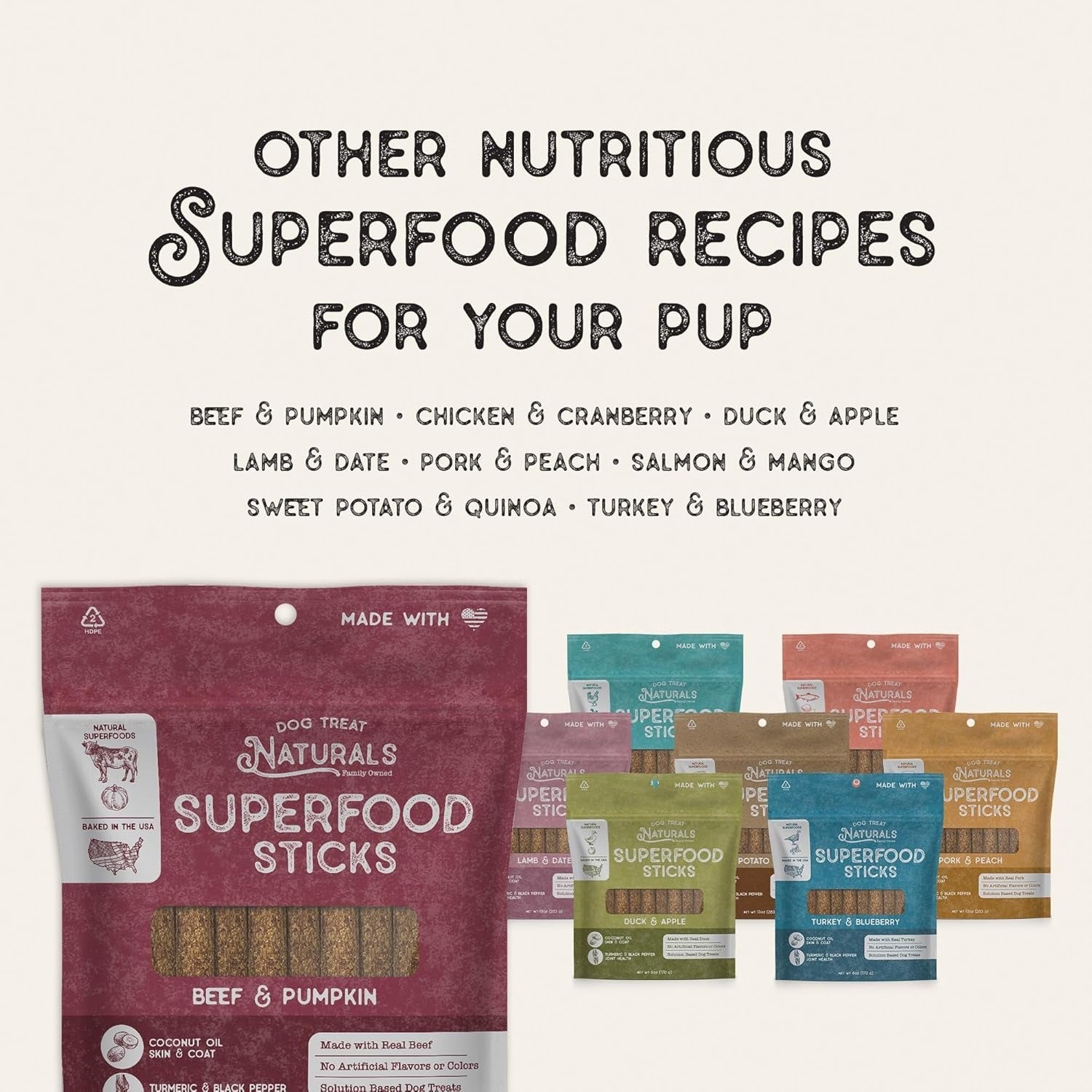Beef & Pumpkin Superfood Dog Sticks