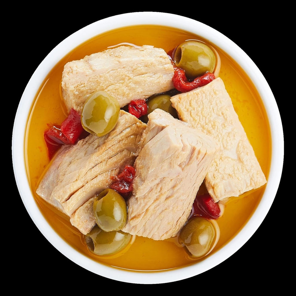 Yellowfin Tuna Fillets in Extra Virgin Olive Oil with Green Olives
