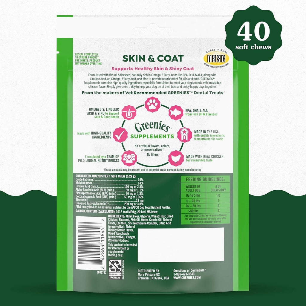 Dog Skin & Coat Supplements - Chicken Flavor