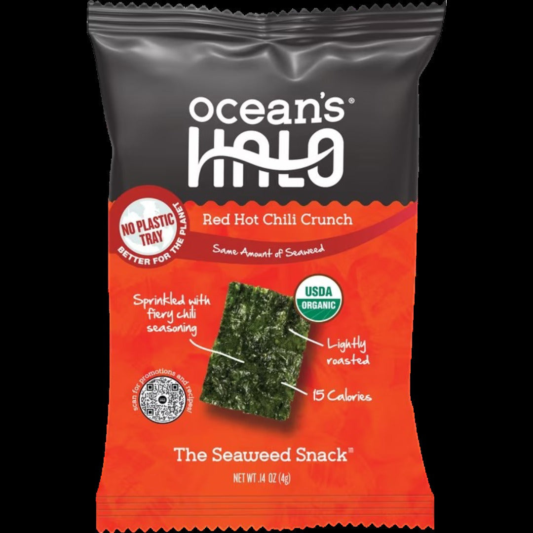 Organic Red Hot Chili Seaweed Snacks (5 Pack) - Trayless