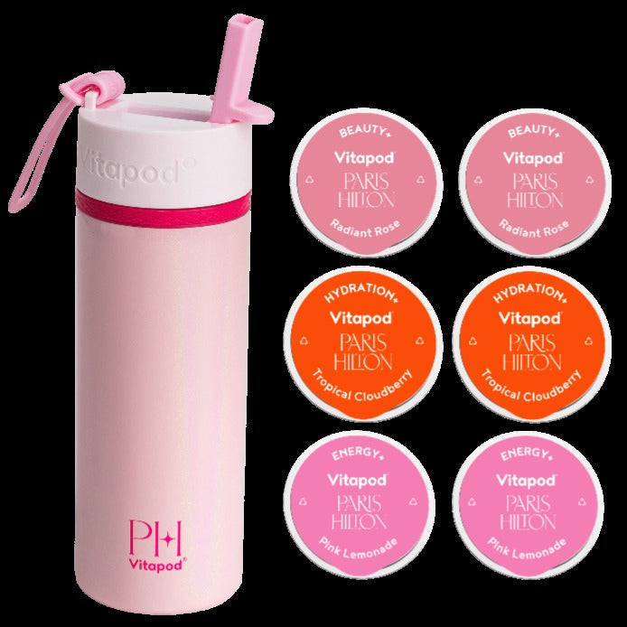 22oz Hydration Bottle With Straw + Vitapods (6 CT) - Pink