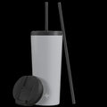 Vacuum Insulated Tumbler with Straw & Flip Lids (Grey) 20oz