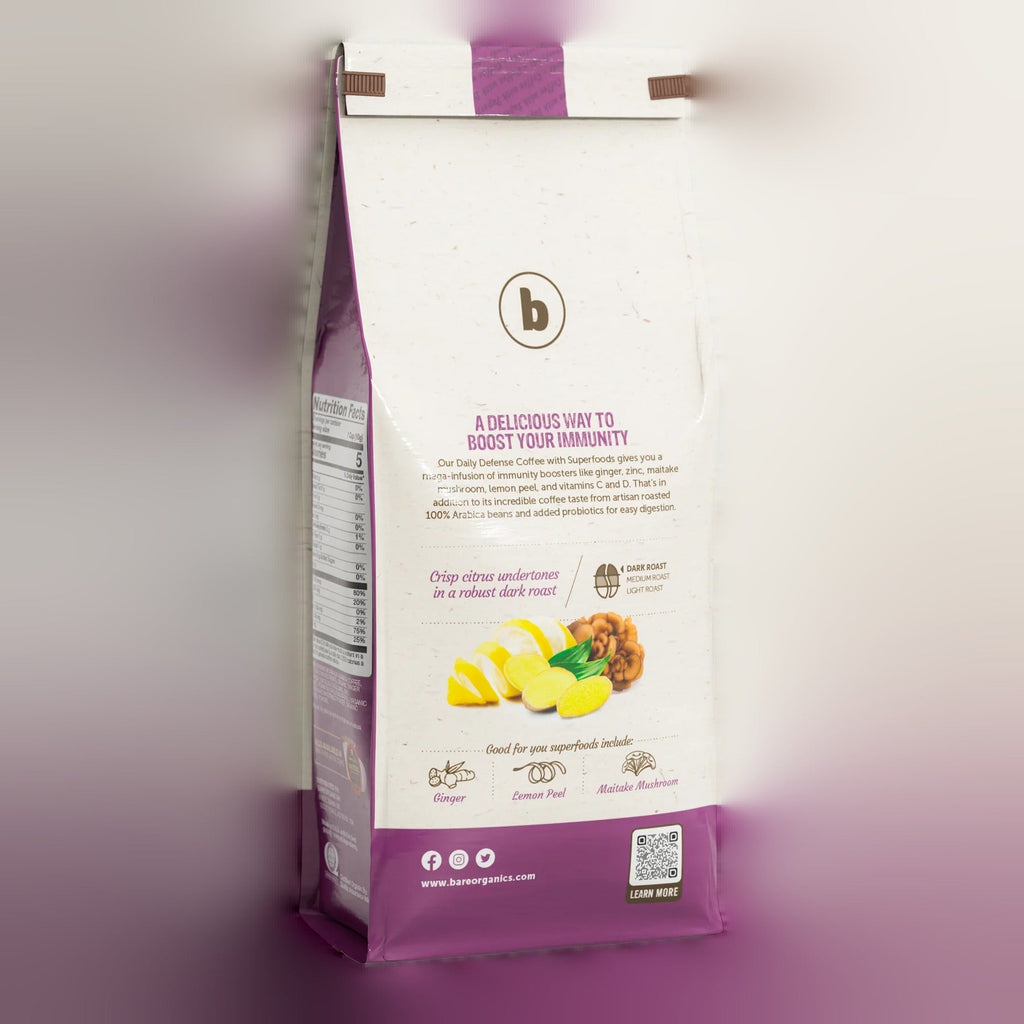 Organic Daily Defense Dark Roast Ground Coffee with Superfoods