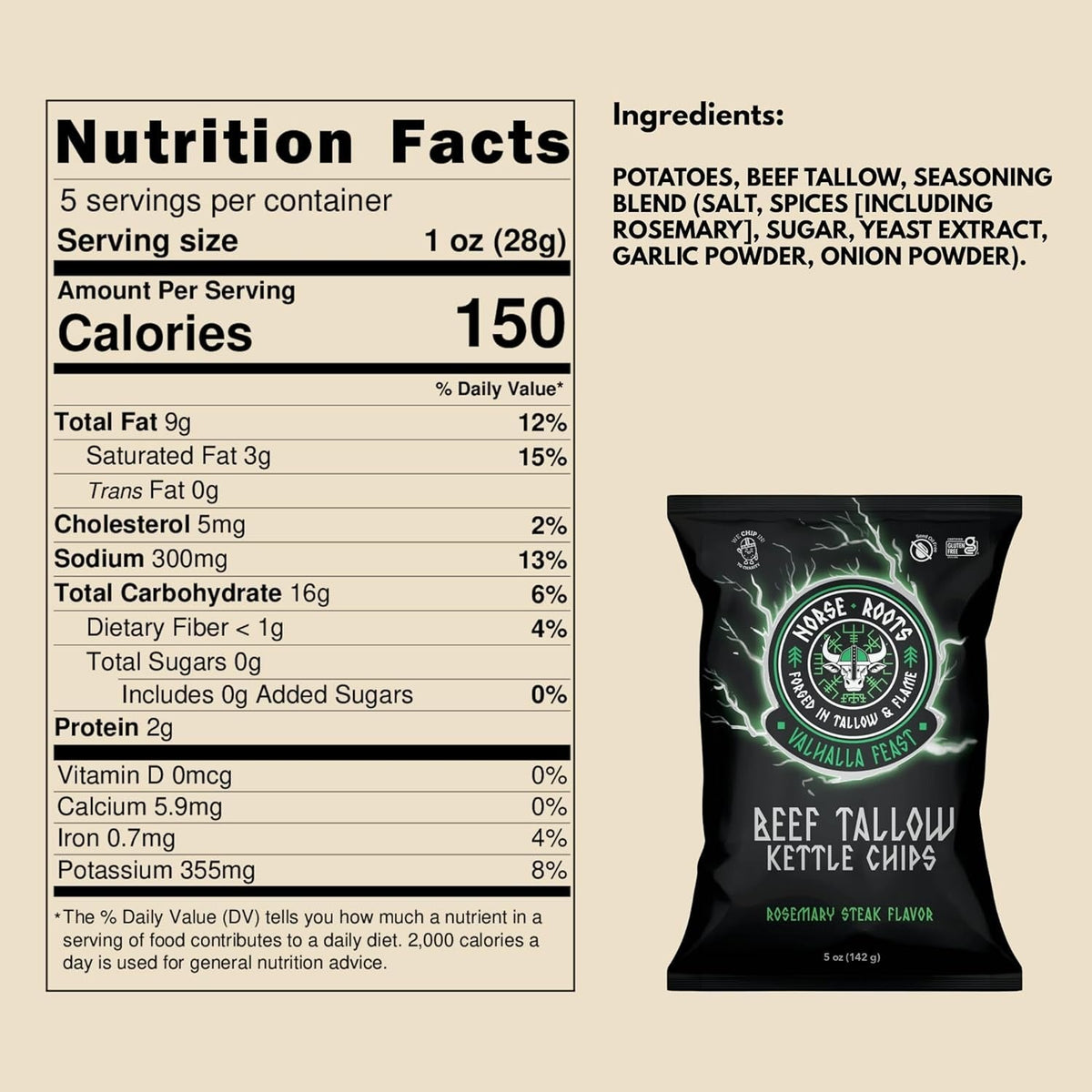 Rosemary Beef Tallow Kettle Chips