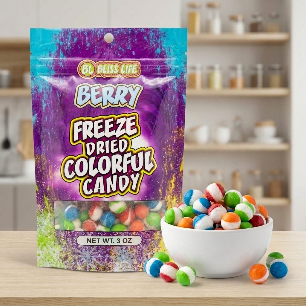 Freeze-Dried Colorful Rainbow Candy - Berry