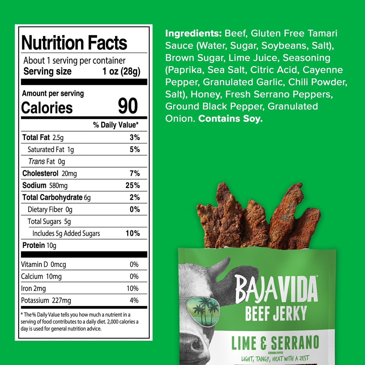 Lime & Serrano Pepper Beef Jerky (12 Pack)