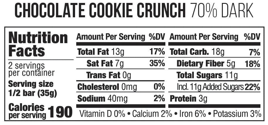 Organic Chocolate Cookie Crunch Dark Chocolate Bar (10 CT)