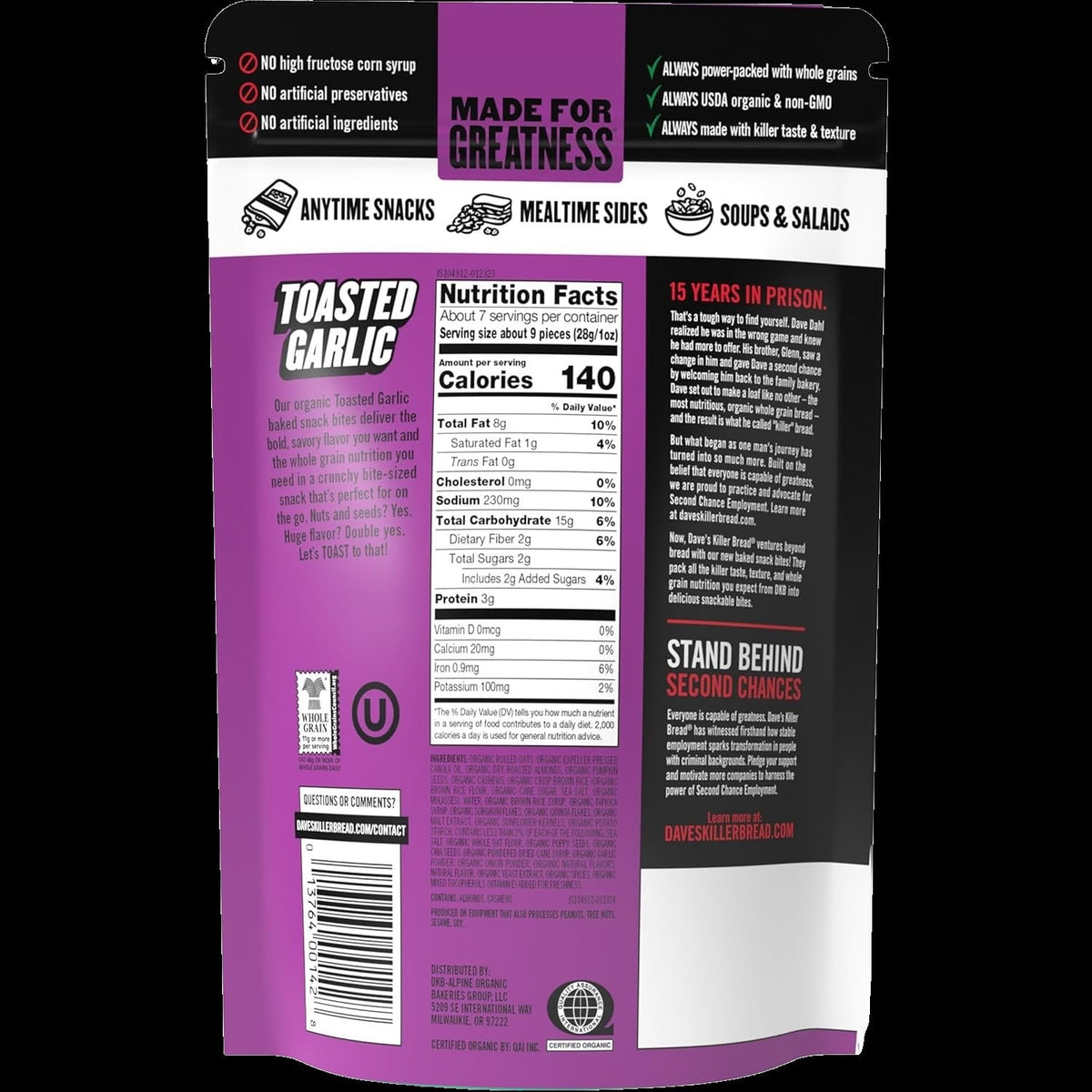 Organic Toasted Garlic Snack Bites