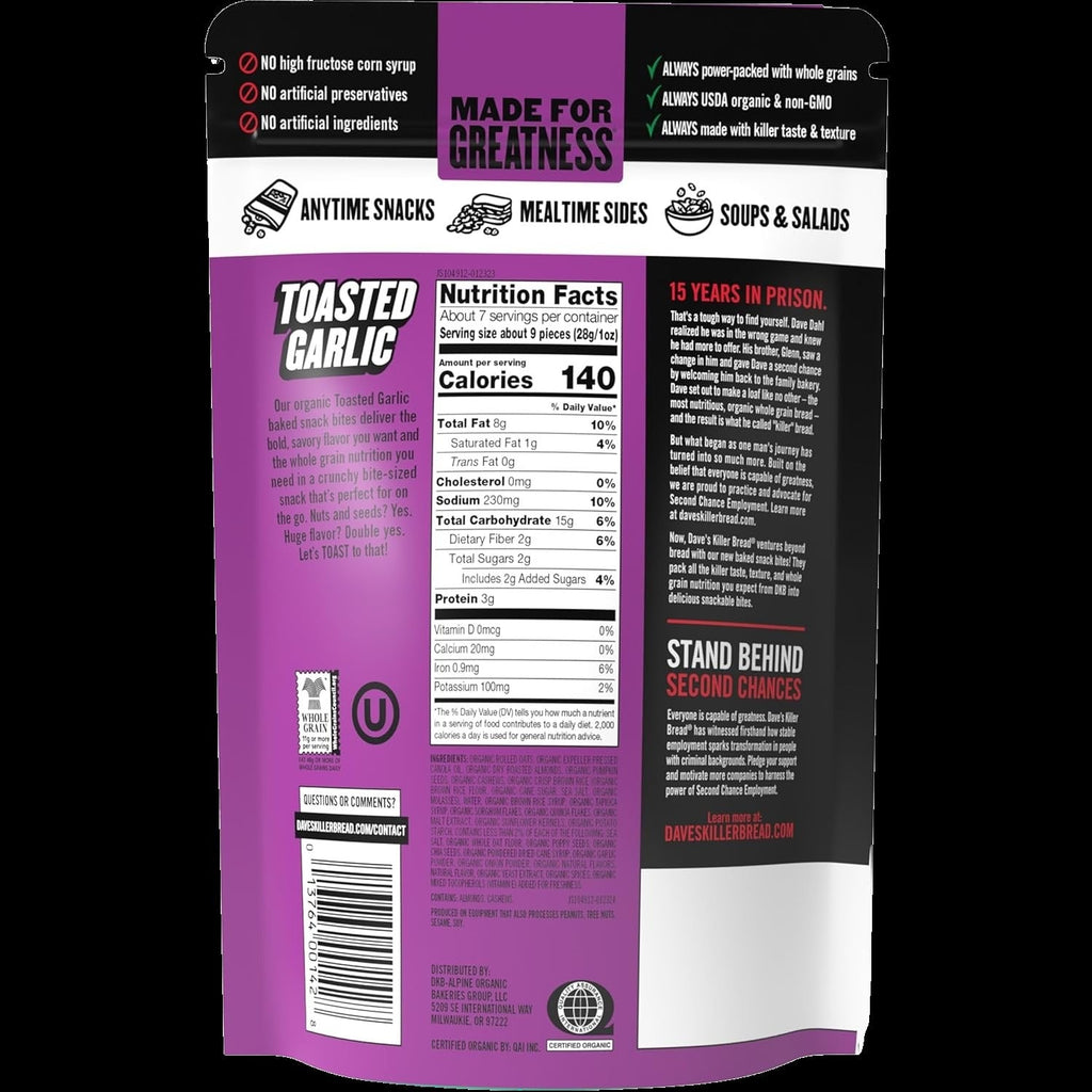 Organic Toasted Garlic Snack Bites