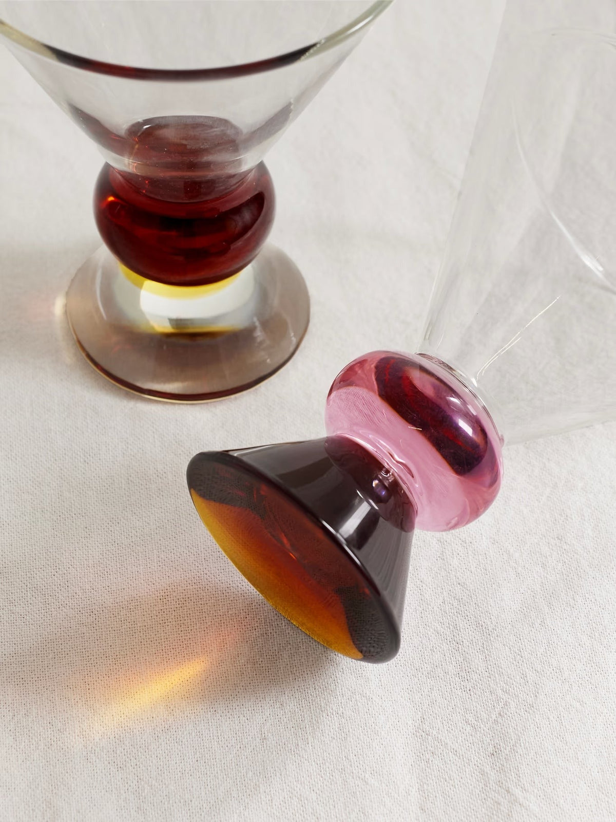 Totem Glass - Pink & Amber
