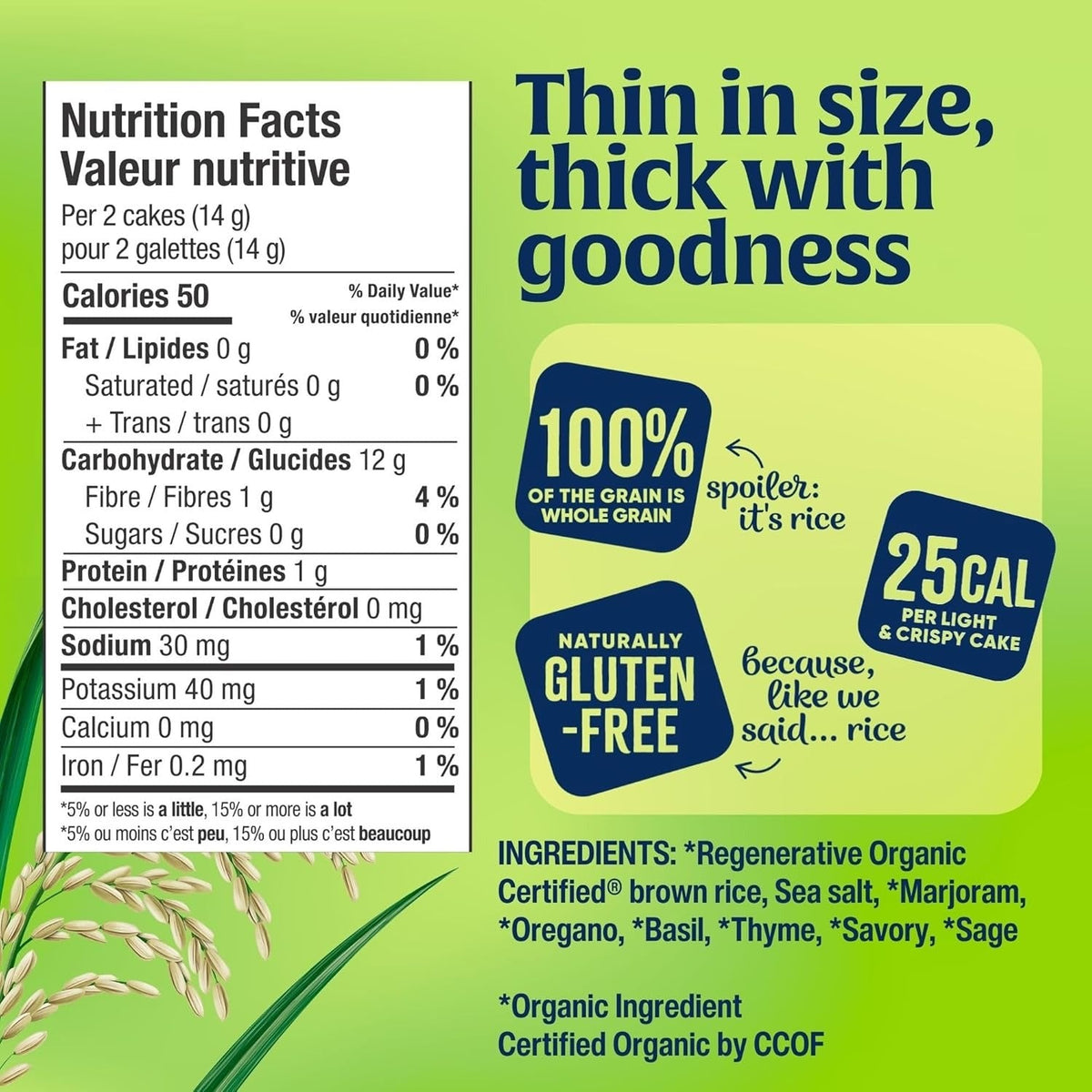 Thin Stackers Fine Herbs Brown Rice Cakes