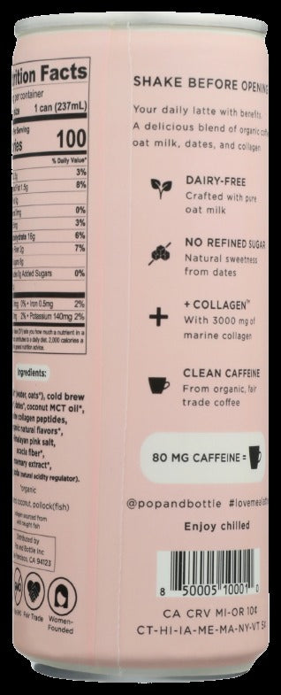 Vanilla Cold Brew Oat Milk Latte + Collagen