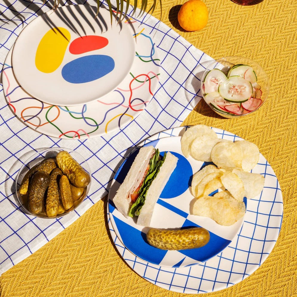Bamboo Dinner Plate Set in Grid (4 CT)
