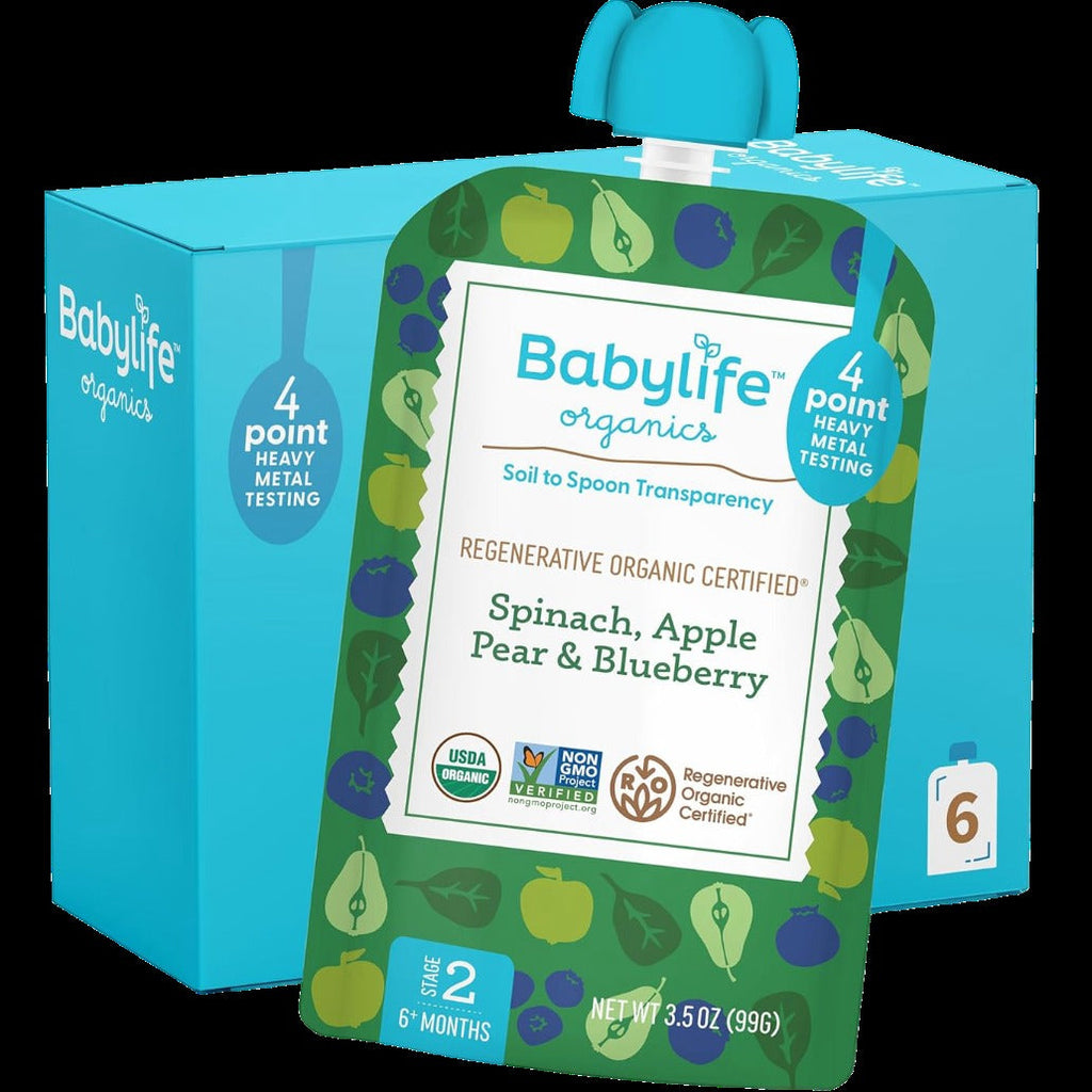 Spinach, Apple, Pear, Blueberry Baby Food Pouches (6 CT)