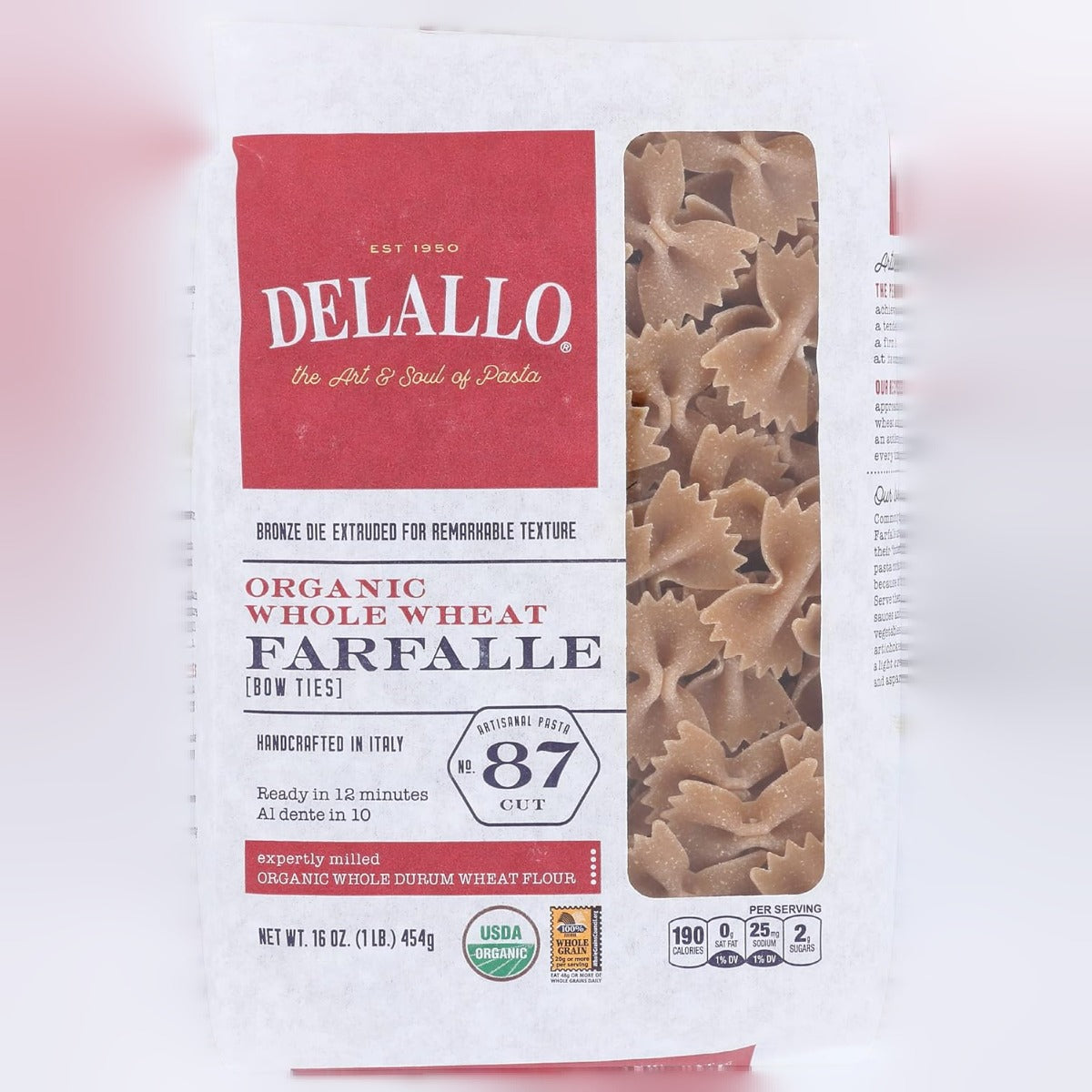 Organic Whole Wheat Farfalle Pasta
