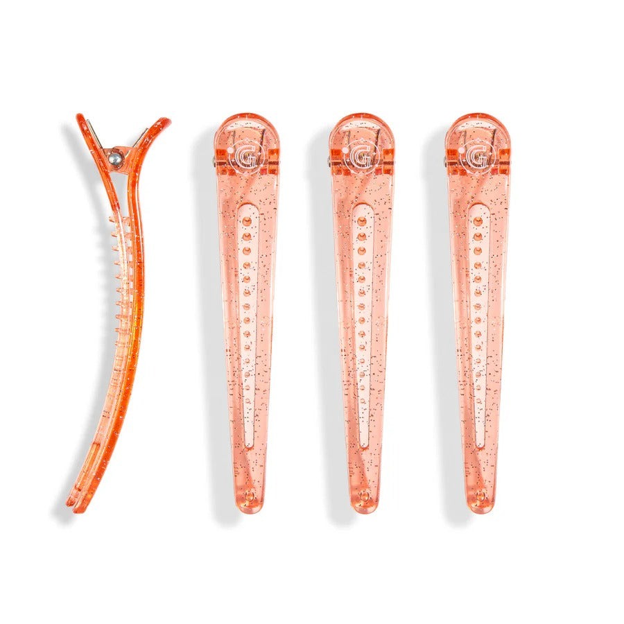 Styling & Sectioning Pro Hair Clips Orange (4 CT)