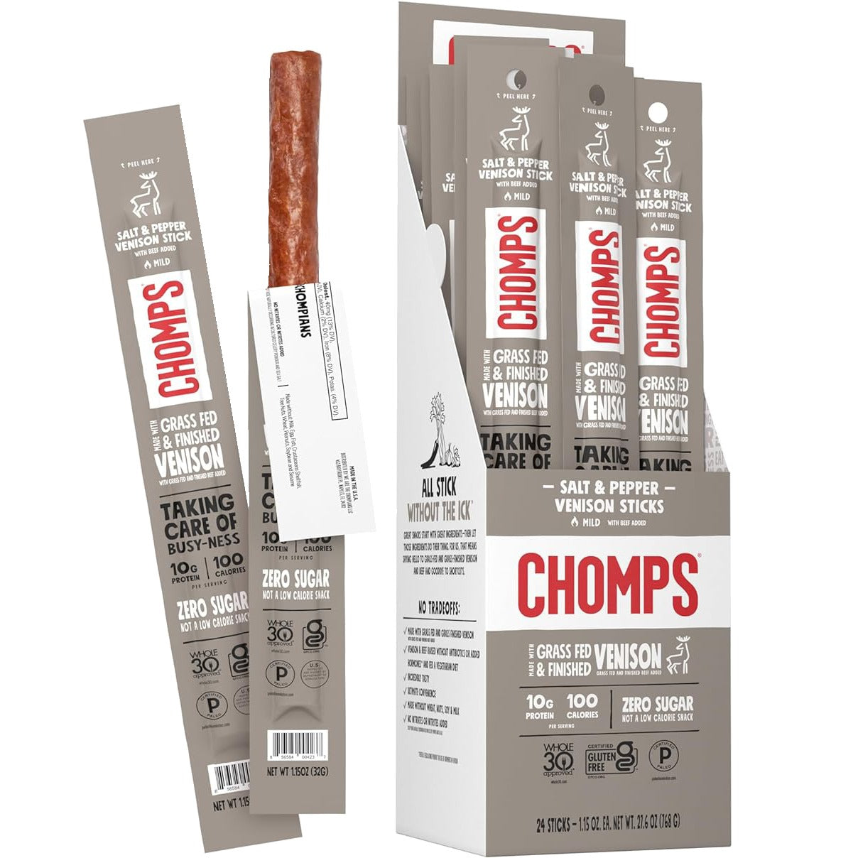 Venison Pepper & Sea Salt Stick (24 CT)