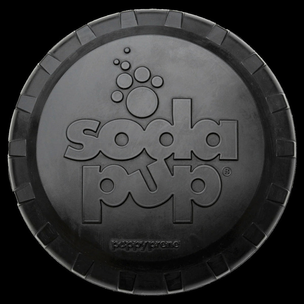 Magnum Bottle Top Flyer Dog Retrieving Frisbee - Large - Black