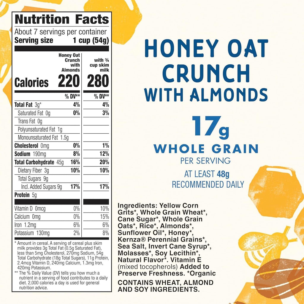 Cascadian Farm Organic Honey Oat Crunch Cereal With Almonds
