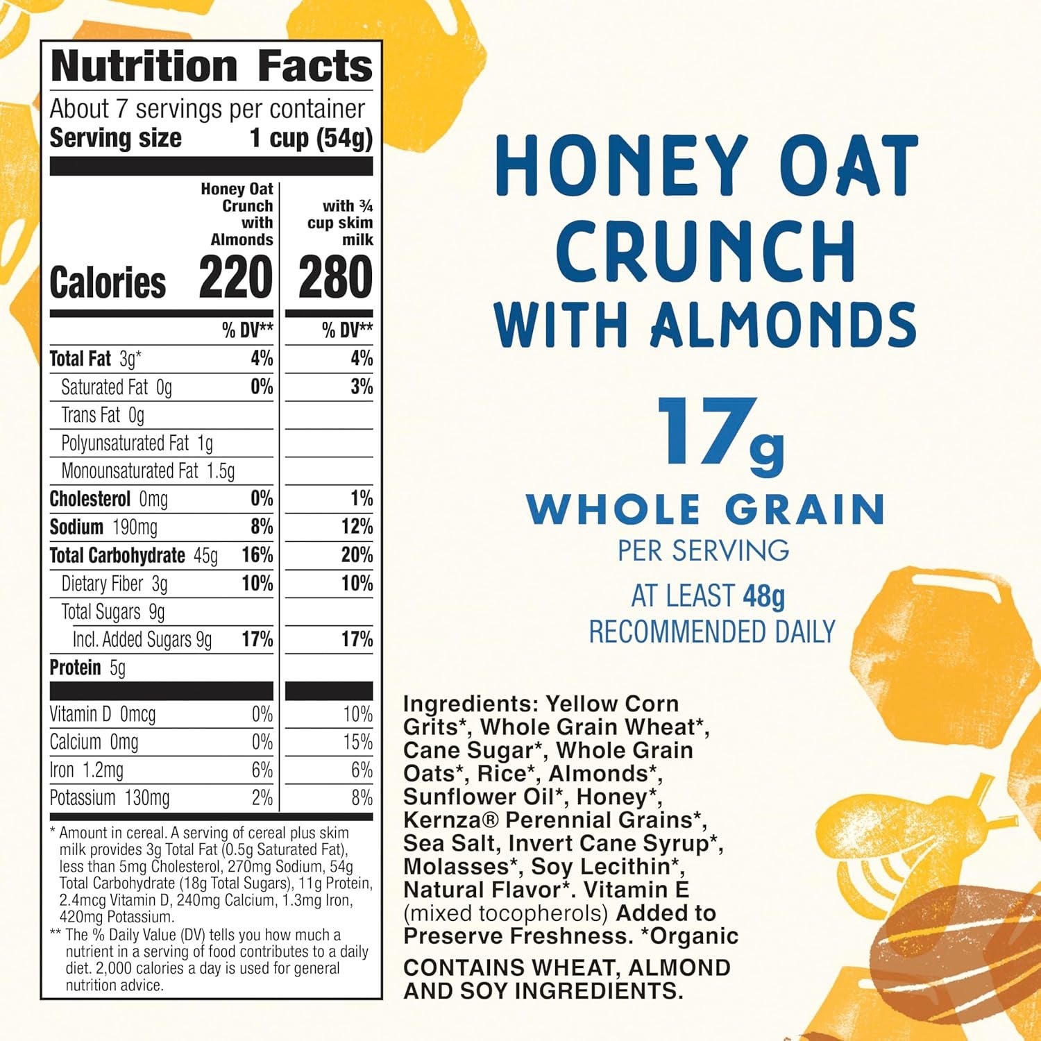 Cascadian Farm Organic Honey Oat Crunch Cereal With Almonds