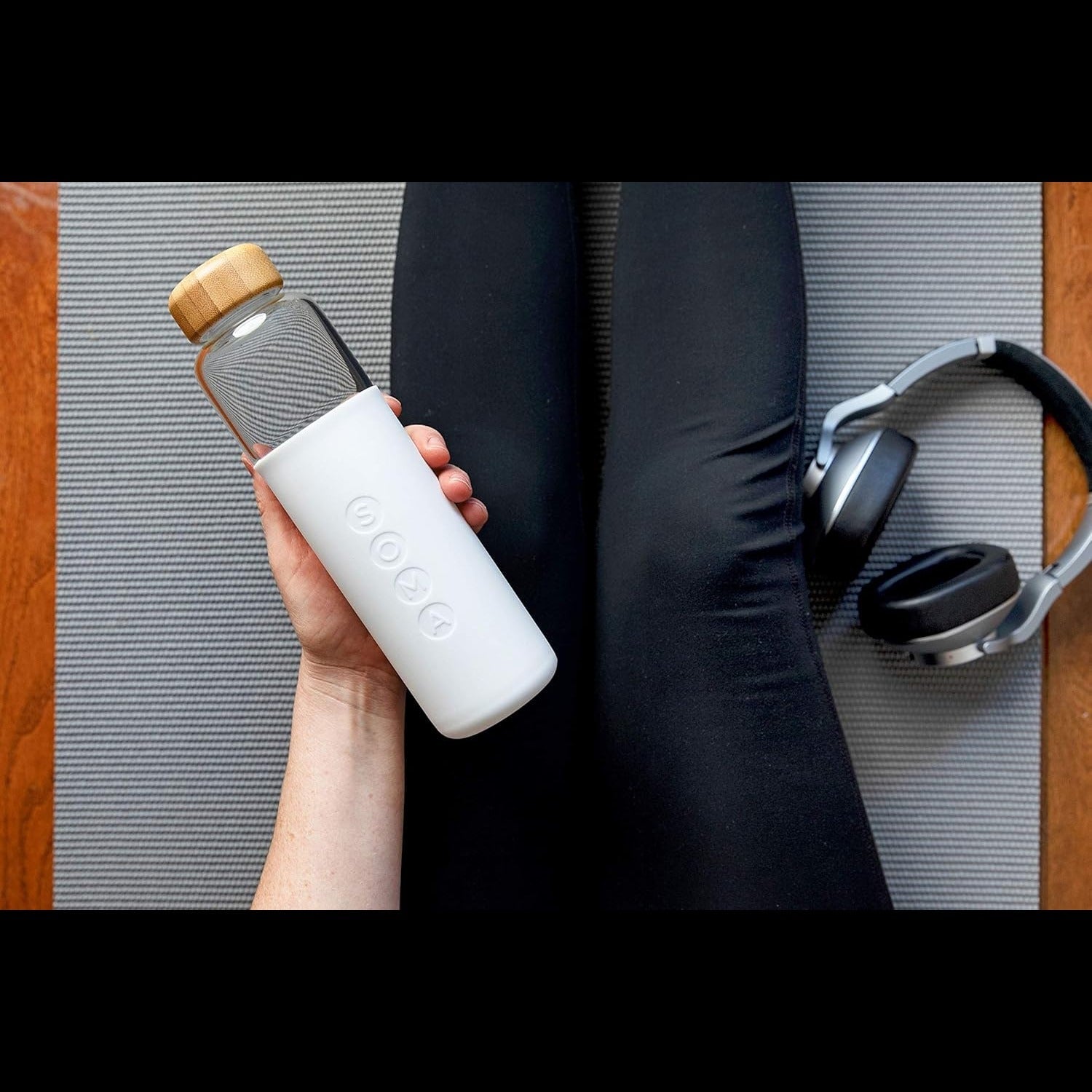 17oz Glass Water Bottle - White