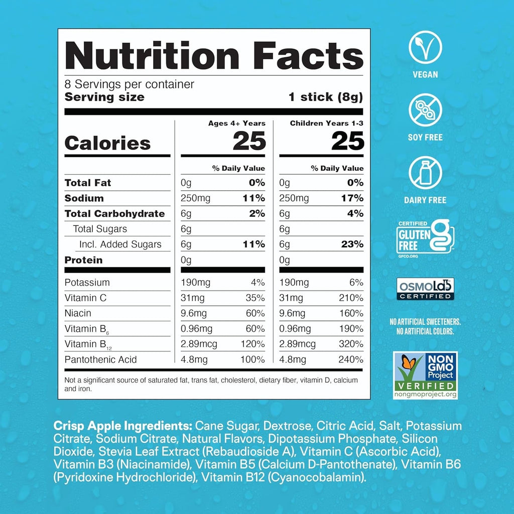 Hydration Multiplier Electrolyte Drink For Kids - Crisp Apple (8 CT)