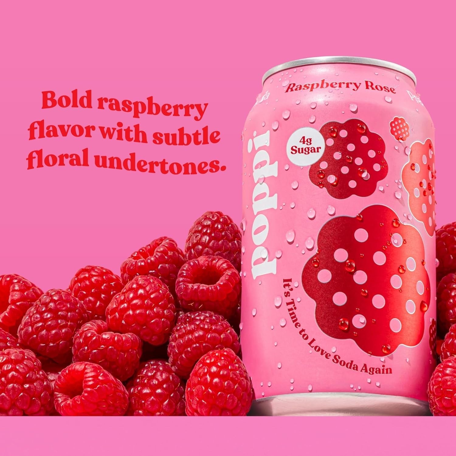 Raspberry Rose Prebiotic Soda (4 Pack)