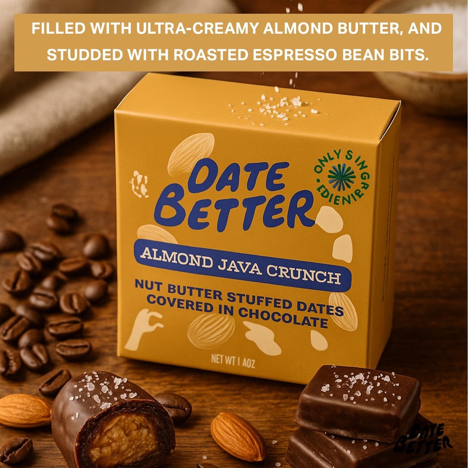 Almond Java Crunch Stuffed Dates