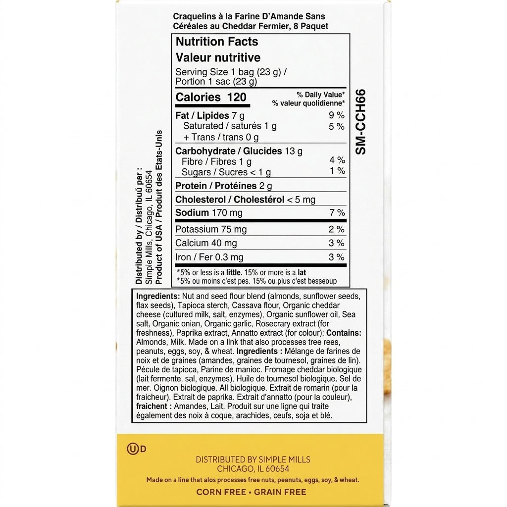 Farmhouse Cheddar Almond Flour Cracker Snack Packs (16 CT)