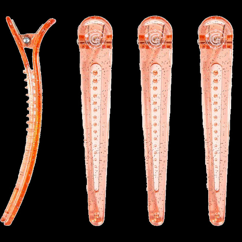 Styling & Sectioning Pro Hair Clips Orange (4 CT)