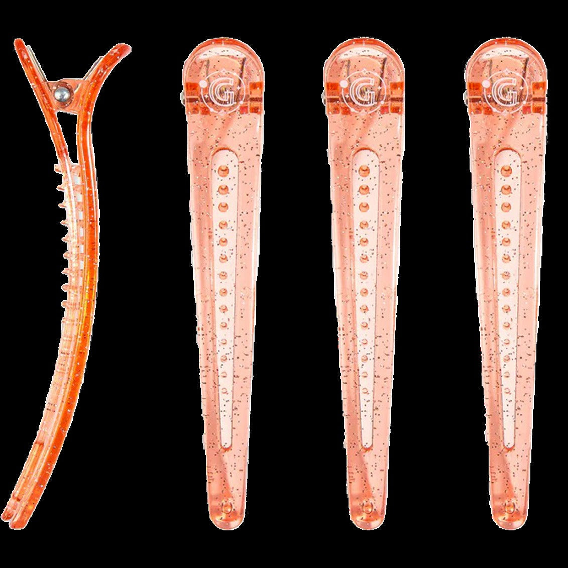Styling & Sectioning Pro Hair Clips Orange (4 CT)