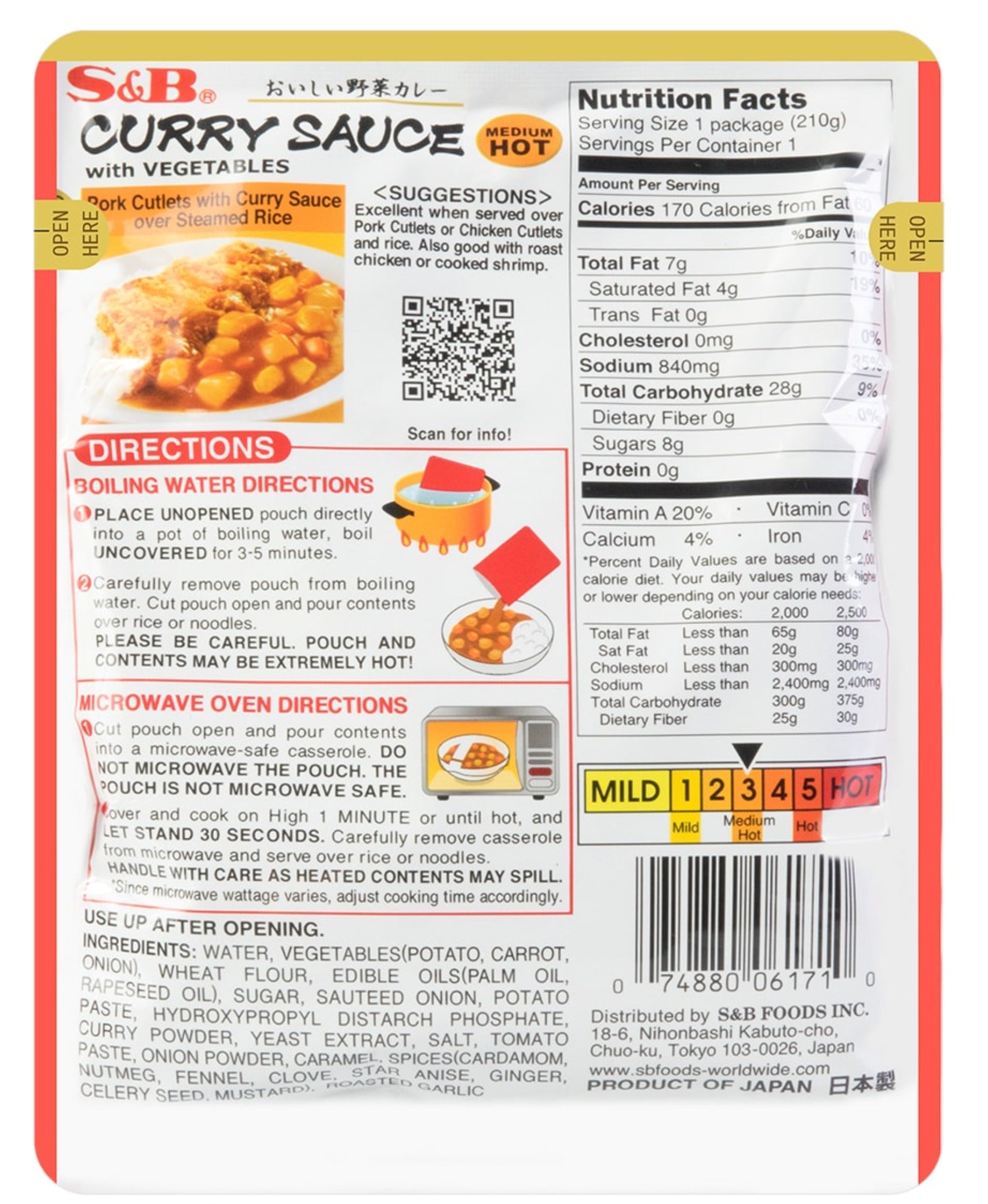 Curry Sauce with Vegetables Medium Hot (10 Pack)