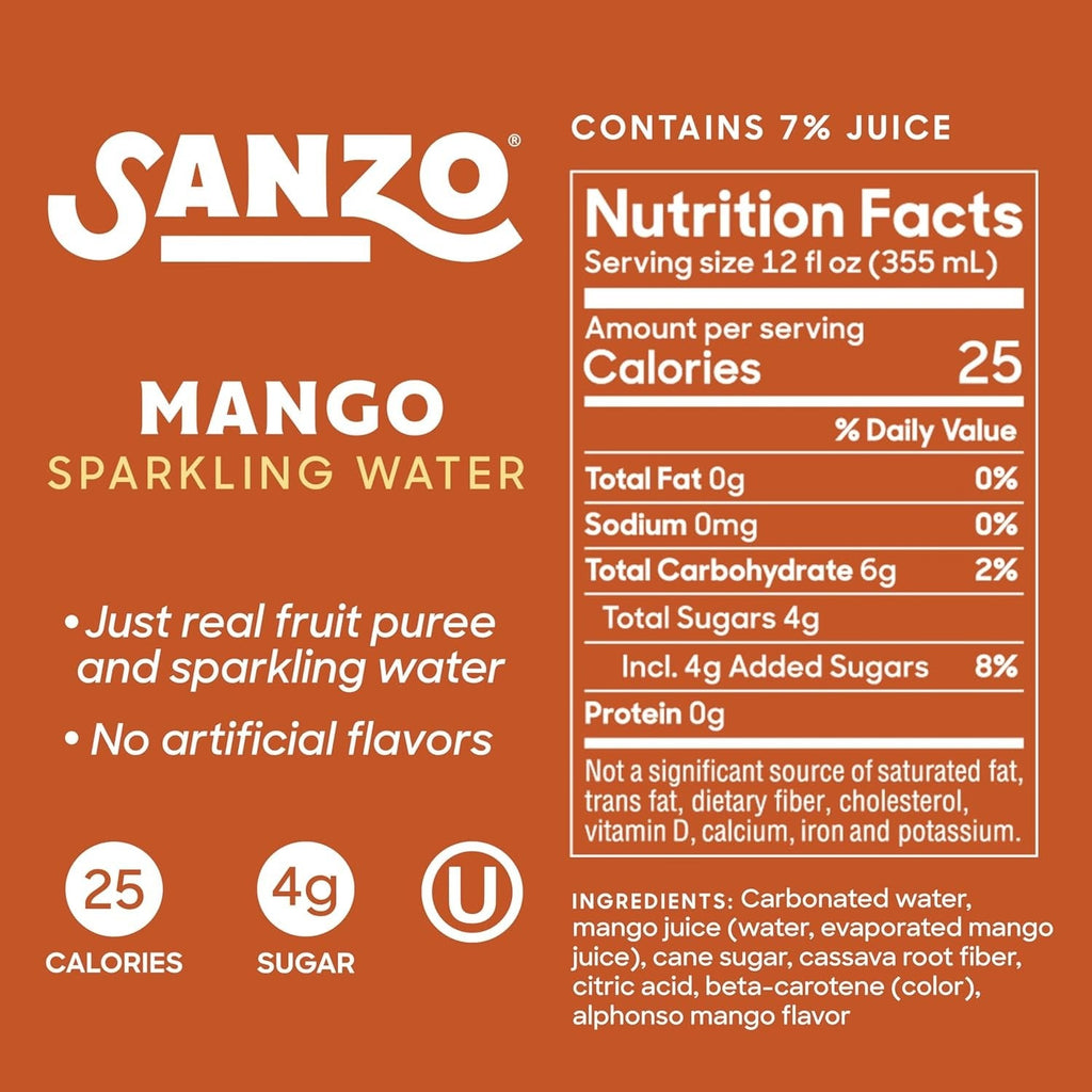 Sparkling Mango Water (12 Pack)