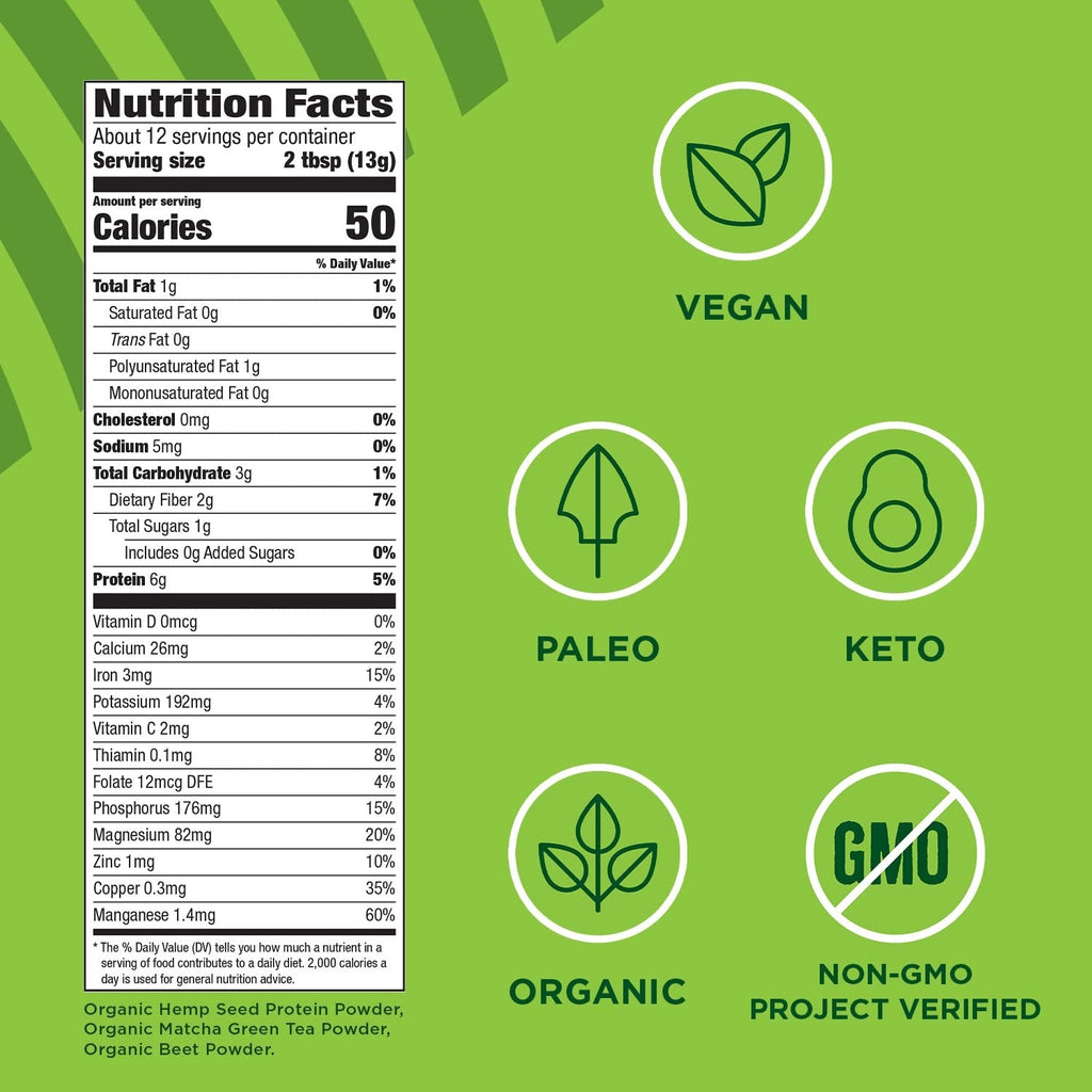 Organic Matcha Hemp Protein